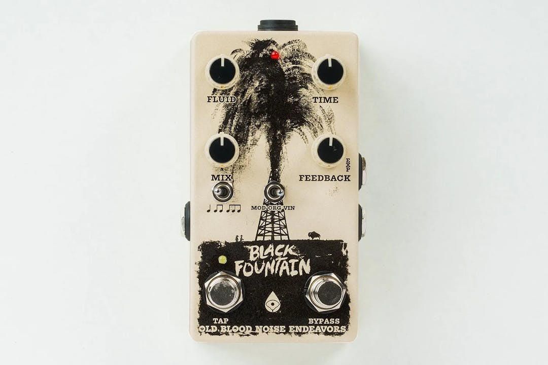 A Black Fountain delay pedal from Old Blood Noise Endeavors on a white background.