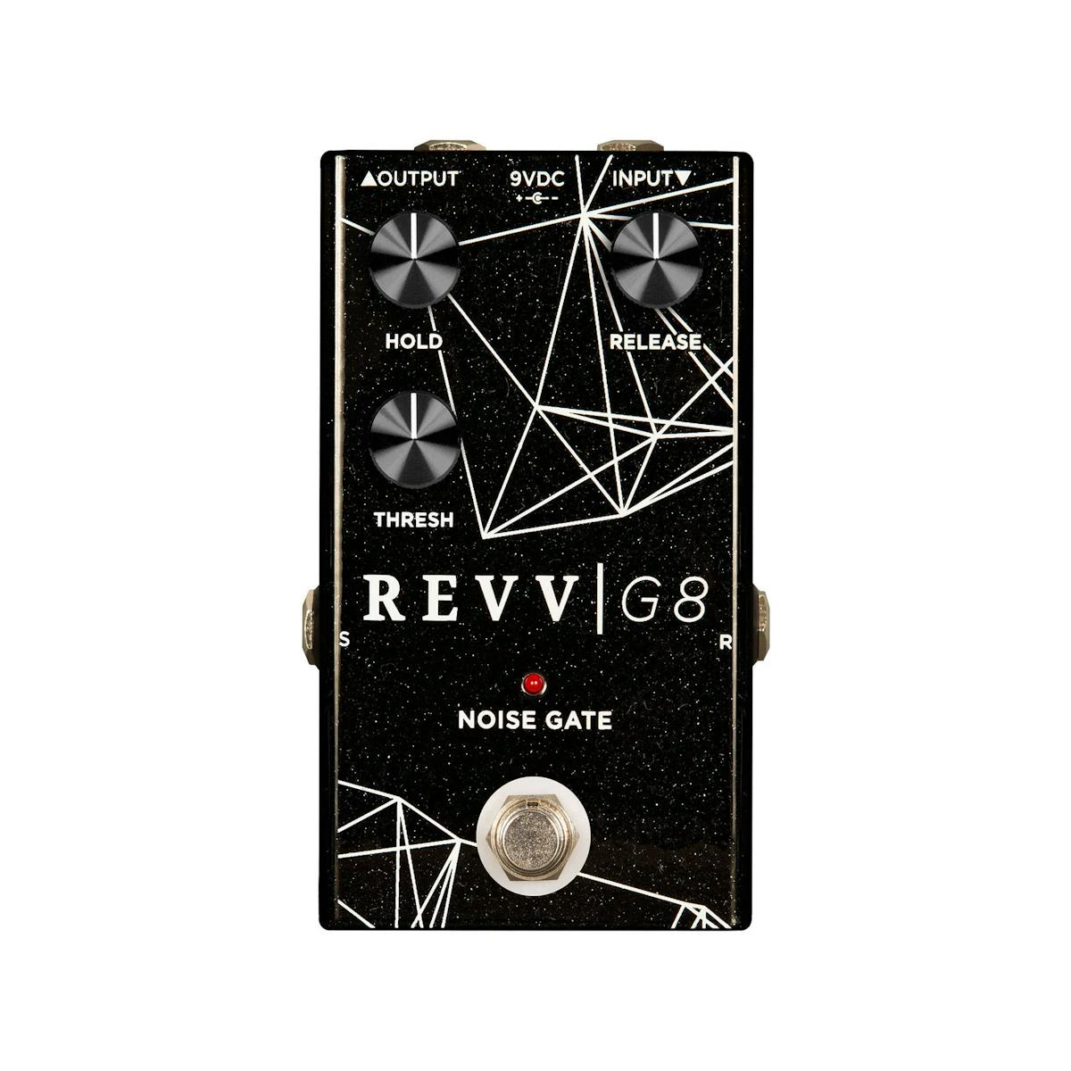 A Revv G8 noise gate pedal on a white background.