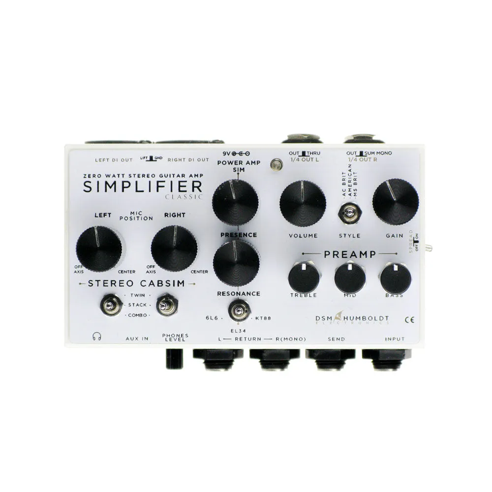 Simplifier Zero Watt Stereo Amplifier Guitar Pedal By DSM & Humboldt Electronics